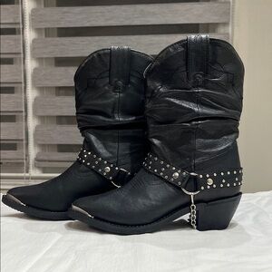 Shyanne Women Black Tammye Slouch Hardness Boot Size 7.5